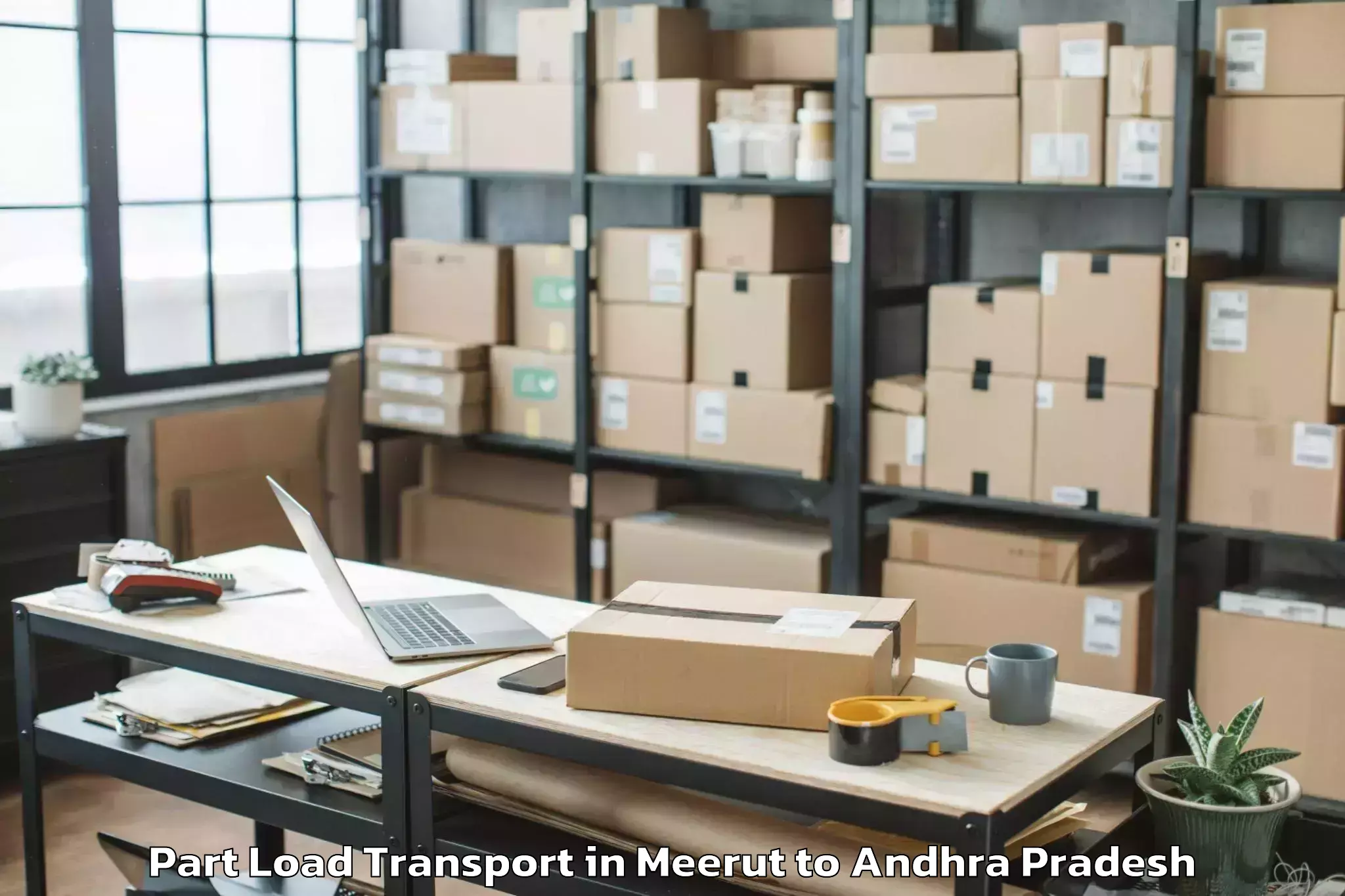 Book Meerut to Veligandla Part Load Transport Online